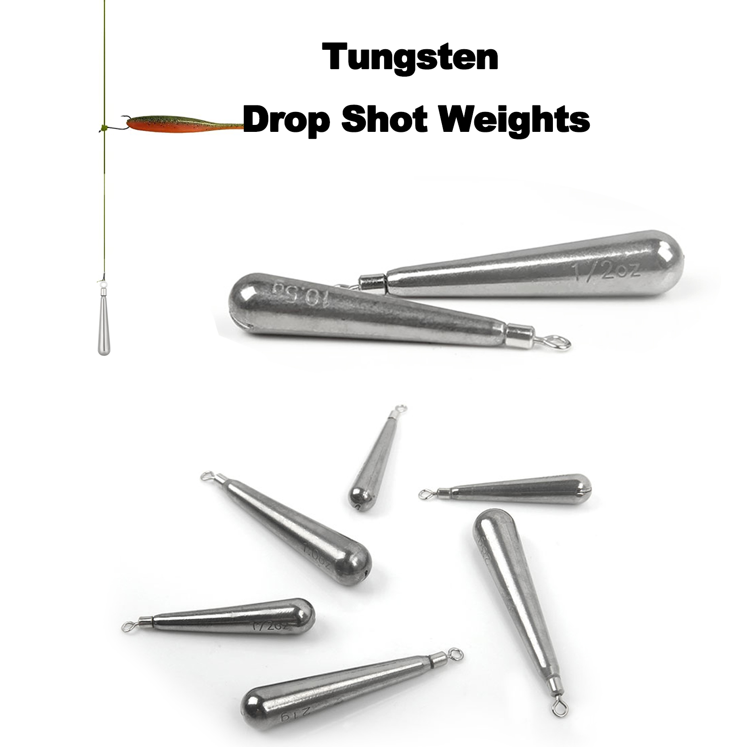 Tungsten Sinkers - Tungsten Drop Shot Weights 3.5g/5.3g/7g/8.8g/10.5g/14g Tungsten
