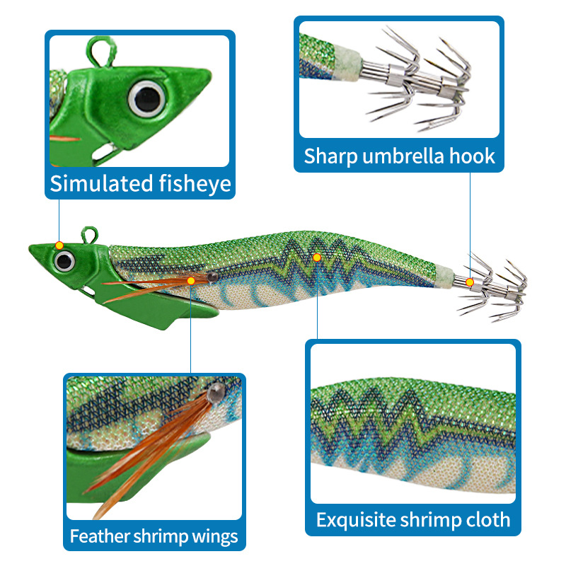 1 Pc Luminous Wood Shrimp Squi - Fishing Equipment Clearance recension och pris